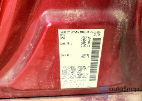 2016 Nissan Altima 3.5Sl from USA, damaged, VIN 1N4BL3APXGC198873